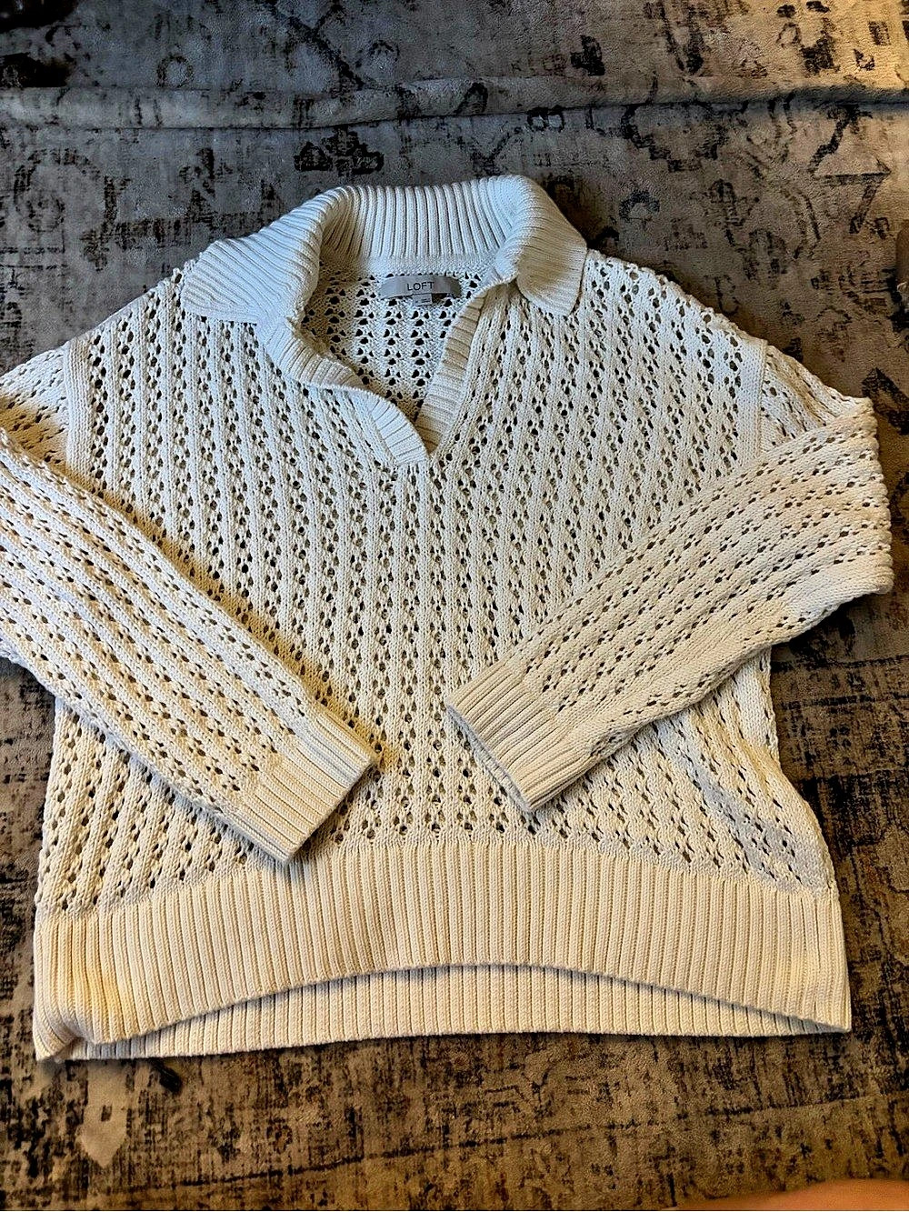 LOFT Open Knit Cardigan
